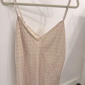 Paige women’s silk tank top with adjustable tie straps. Size Large